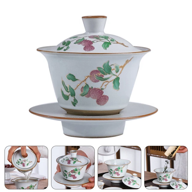 Keramik Tureen Teetasse Gaiwan Untertasse: Traditionelle chinesische Gongfu