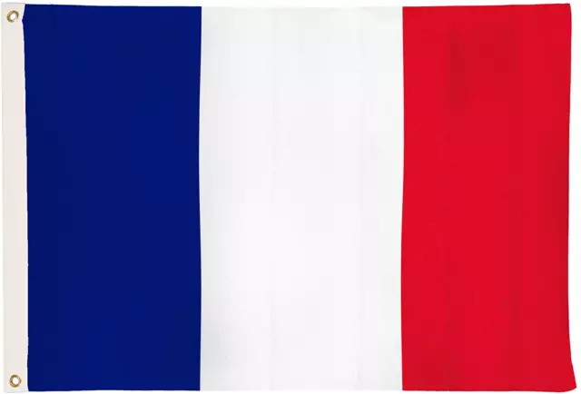 Drapeau France avec 2 oeillets metalliques national pays coupe europe football