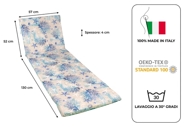 Materassino Imbottito Per Sdraio 150x55 Cm – Comodo E Trasportabile Con Manici – Euroricami Viterbo