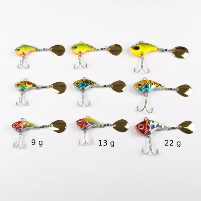 3er Set JIG TAIL SPINNER Jigging Bait Blinker Spoons Jig Forellen Rapfen Köder