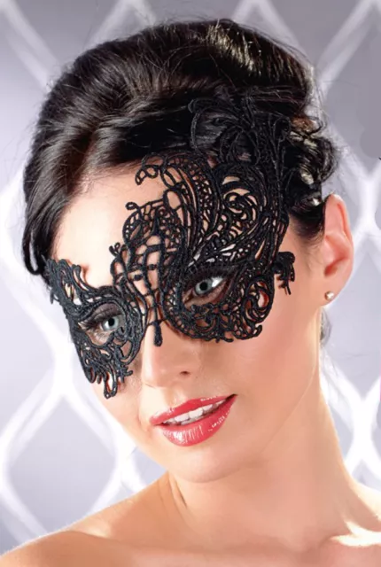 Filigrane Augenmaske Schwarz Sexy Maske Maskenball Masquerade  Accessoire Kostüm 2