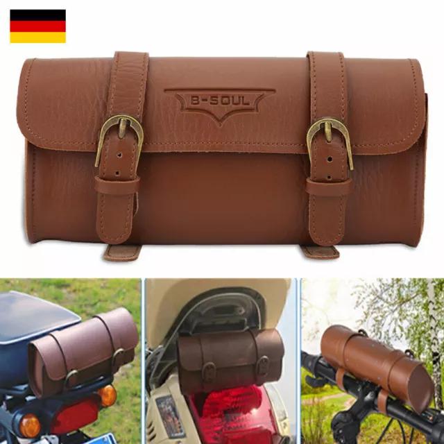 Große Satteltasche Vintage Brown Leder Lenker Fahrrad Werkzeugtasche Taschen