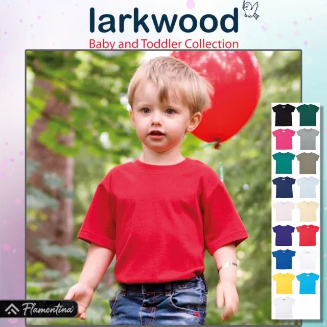 Baby Crew Neck T-Shirt Larkwood Short Sleeve Tee Top Toddler Boys Girls