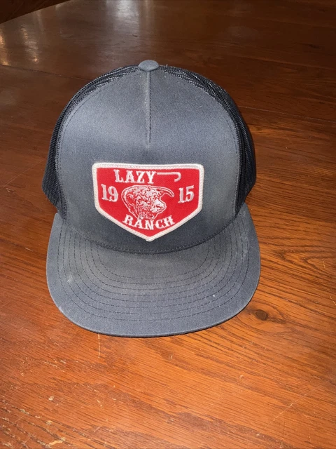 LAZY J RANCH cap hat 1915 red patch bull