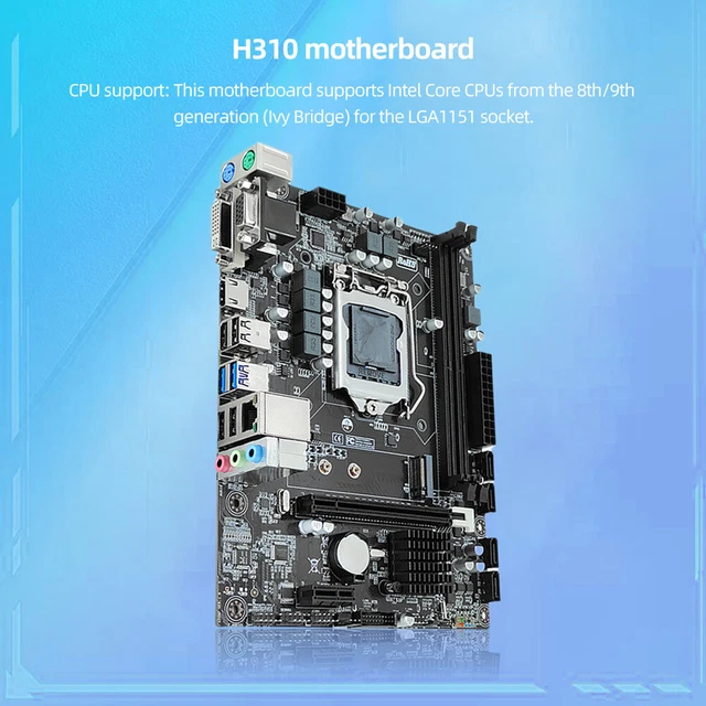 H310 COMPUTER MOTHERBOARD 32GB LGA1151 VGA/HDMI-compatible/DVI Ports ...