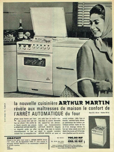 PUBLICITÉ 1957 ARTHUR MARTIN CUISINIÈRE COMMENCEZ CETTE CUISINE DE VOS  RÊVES
