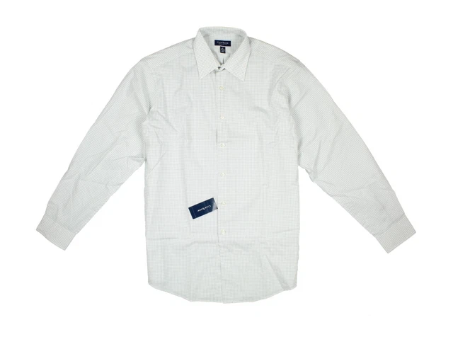 CLUB ROOM Regular Fit Checkered Dress Shirt Men's sz Small (14-14.5) / Gray