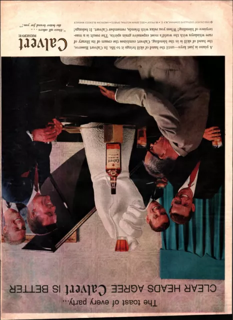 Vintage Calvert Reserve Whiskey 1959 Print Ad Clear Heads Agree It's Better A2