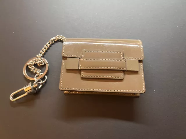 Auth DELVAUX Tempete Charm Key Ring Bag Charm Bordeaux/Gold - r9102f