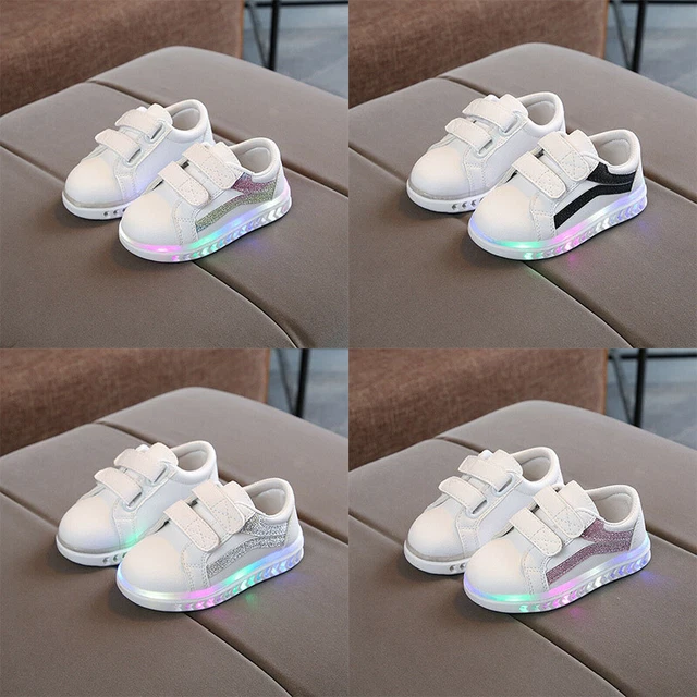 Boys Girls LED Children Baby Toddler Kids Light Up Trainers Sports School Shoes