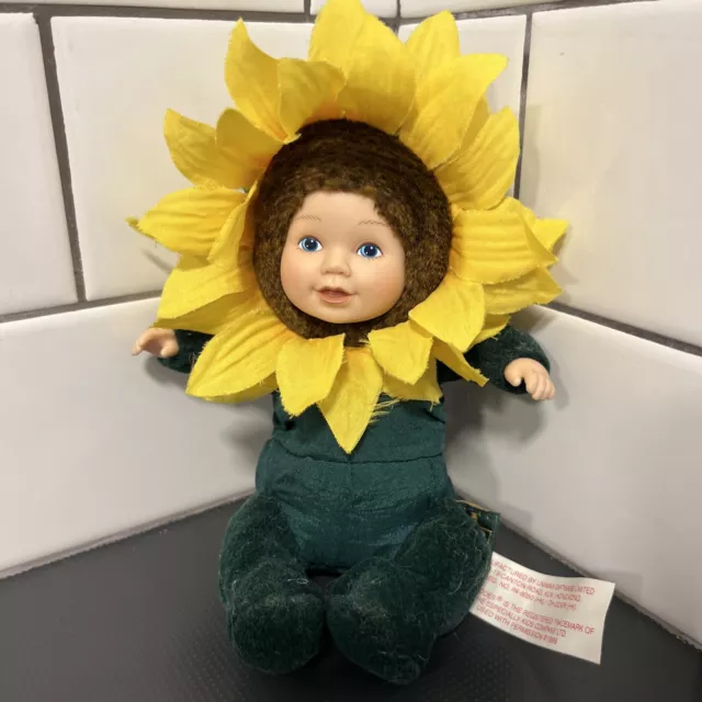 Anne Geddes Sunflower Baby Doll Vintage 1999 Bean Filled EUC