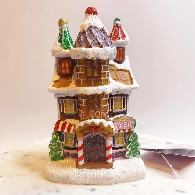HOLIDAY TIME CHRISTMAS Village LightUp LED Gingerbread Bakery 7" (NEW