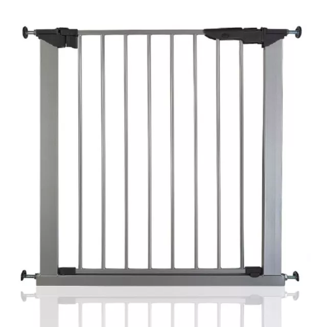 BabyDan Premier Baby Stair Gate Pressure Fit Safety Guard in Silver 73.5-119.3cm