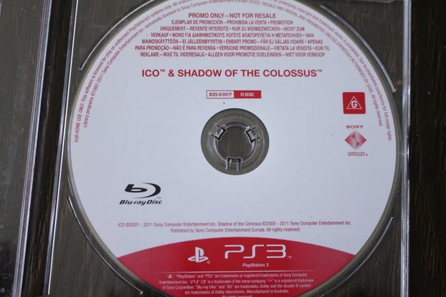 Mint Disc Playstation 3 Ps3 ICO & Shadow of the Colossus Double Game - Inc  Ma