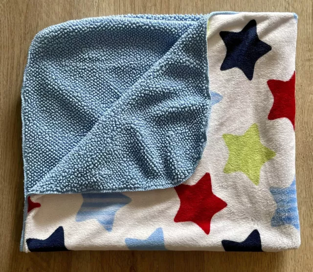 GARANIMALS Baby Blanket Stars Blue Green Red White Plush Sherpa Unisex Lovey