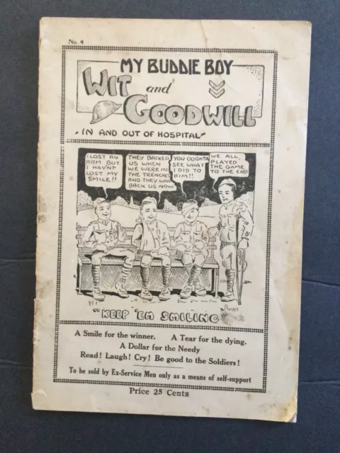 My Buddie Boy Wit And Goodwill #4, Military Humor Book, sold by wounded WWI Vets My Buddie Boy Wit And Goodwill #4, Military Humor Book, sold by wounded WWI Vets