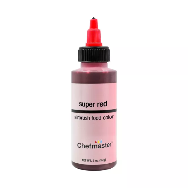 Chefmaster 2-Ounce Super Red Airbrush Cake Decorating Food Color
