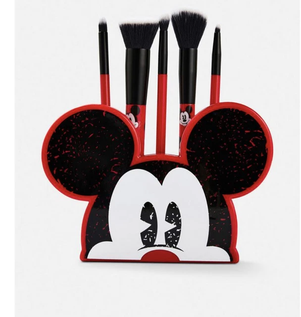 Disney Mickey Mouse Set Of Makeup Brushes  And Holder New In Box