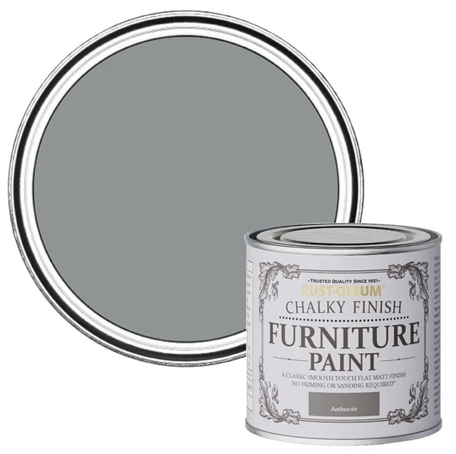 Vernice mobili Rust-Oleum Finitura gessosa opaca ANTRACITE (METÀ) 125 ml x 4 (B)
