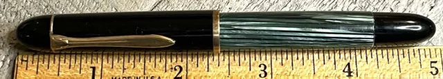 Pelikan 140 Fountain Pen in Green Stripes-14k Fine Nib