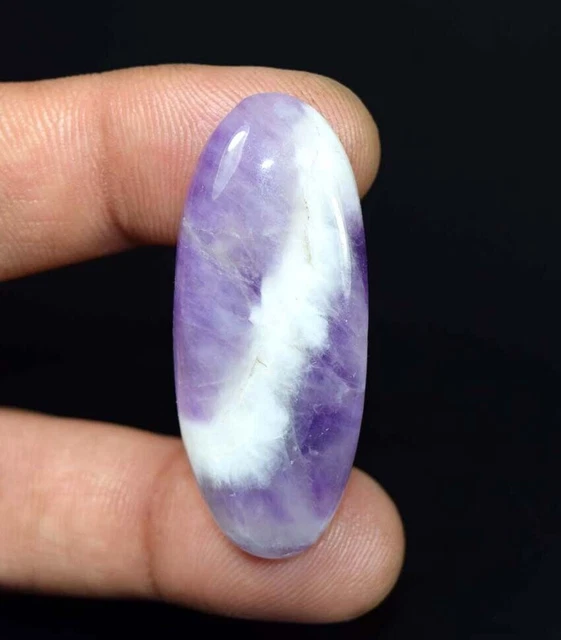 Cabochon ovale en dentelle d'améthyste naturelle Pierre précieuse en vrac...