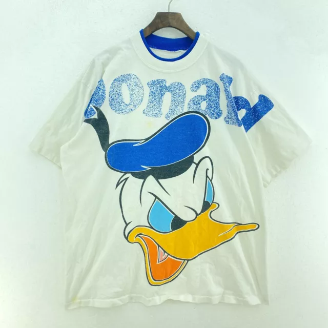 VINTAGE DONALD DUCK Disney White T-shirt Size M Single Stitch Tee $41. ...