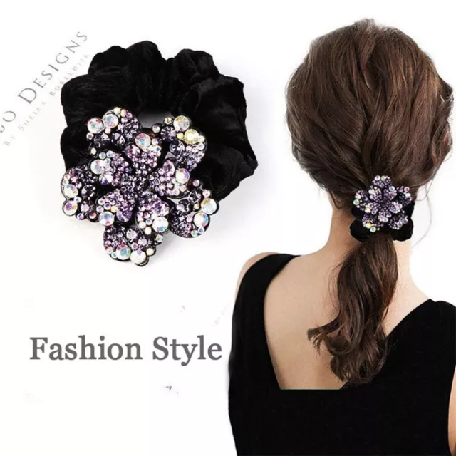 Style Headwear Female Hair Accessories Rhinestone Hair Ring Flower Hair Rope