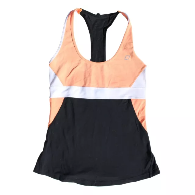 Lorna Jane Orange, White and Black Singlet/Vest (Size: Ladies Medium (APPROX.))