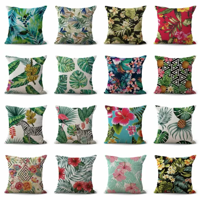 set of 12 exotic tropical flower replacement covers for seat cushions