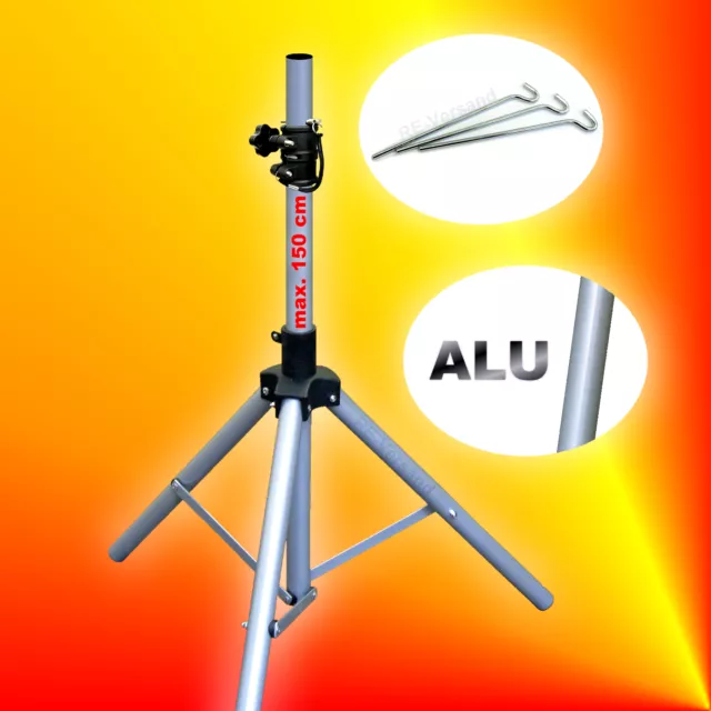 Dreibein Stativ ALU 1,5m für Sat-Antenne bis 80cm Camping Balkon Tripod Ständer