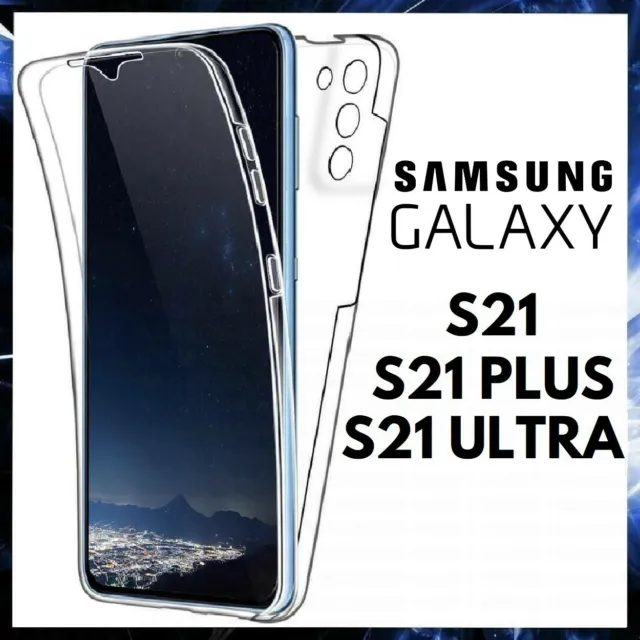 Cover 360° Per Samsung Galaxy S21/ Plus/ Ultra Custodia Fronte Retro Trasparente