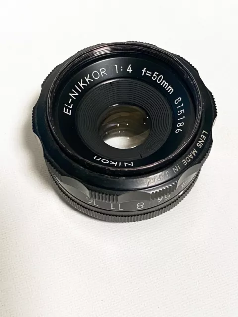 Nikon EL-Nikkor f4 50mm enlarging lens. Used in my personal darkroom only.