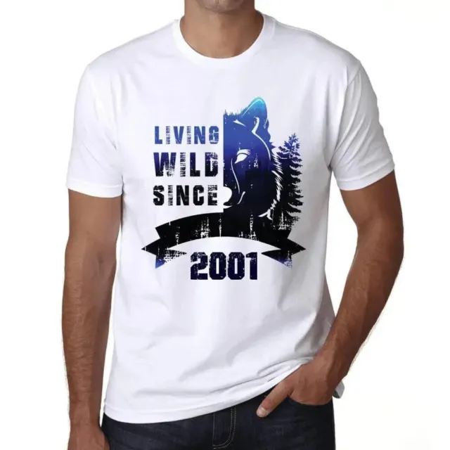 ULTRABASIC Homme Tee-Shirt Vivre À L'État Sauvage Depuis 2001 Living Wild Since