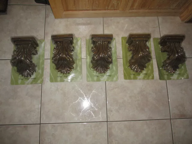 Vtg Hollywood Regency Curtain/Drapery/Scarf Rod Holders~ORNATE Acanthus Leaf ~ 5