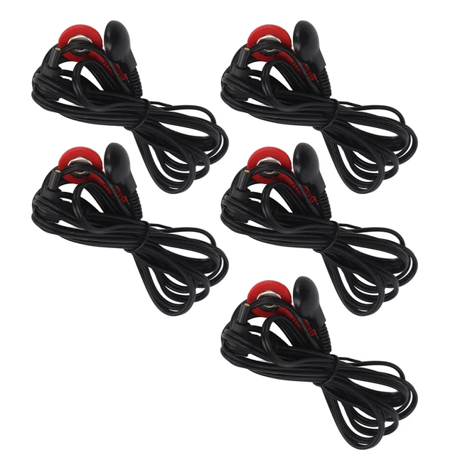 5pcs 4.9ft Fil 'électrode Noir - Fil De Plomb 'électrode De Prise De 2 35 Mm