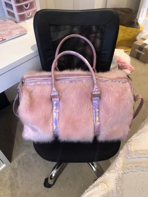 Pink fur hotsell weekender bag