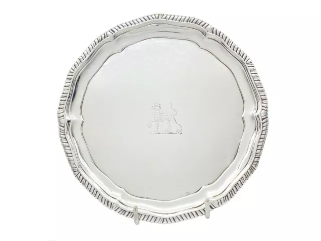 A Crested Sterling Silver Salver, Dublin 1740 -1750