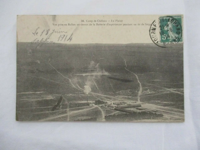 Cpa Militaire Ww1 Camps De Chalons La Plaine Vue Prise En Ballon
