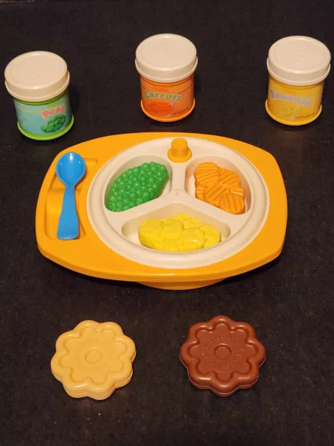 1986 Fisher Price Fun with Food's Mealtime Set #2150 Finge Playfood