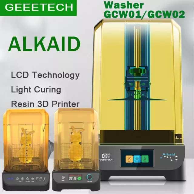 Geeetech ALKAID LCD Licht Aushärten Harz 3D Drucker + Waschbehälter Neu