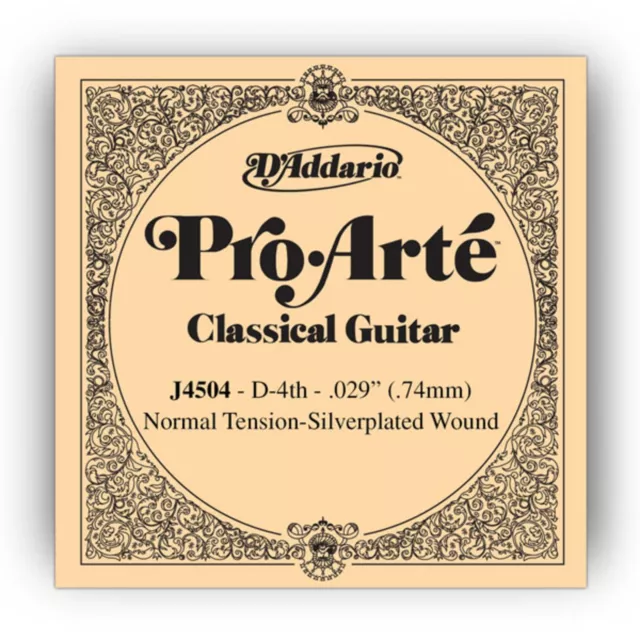 D'Addario J4504 D4 Pro Arte Einzelsaite Normal Tension  029/J45 - Einzelsaite fü