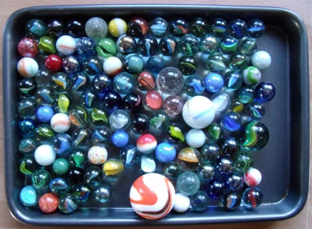 Marbles Mixed Vintage Job Lot Bundle - 110+ Marbles 13