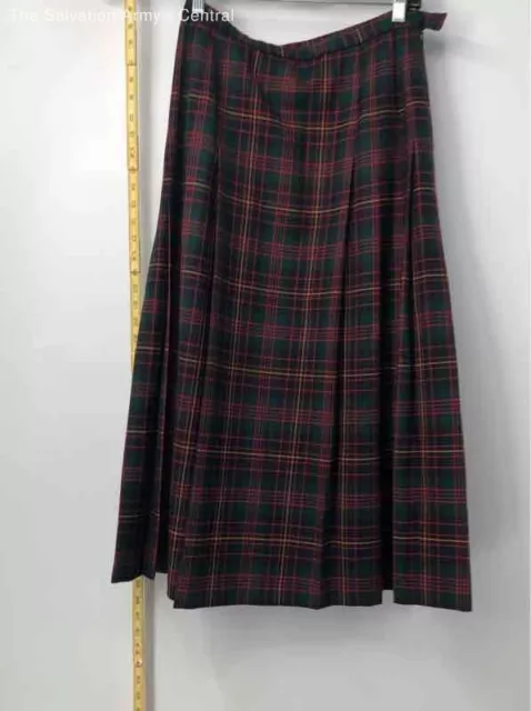 Pendleton Womens Multicolor Plaid Wool Side Button Midi Wrap Skirt Size 10