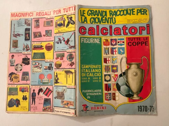 Album figurine calciatori Panini 1970/71 vuoto in buone condizioni