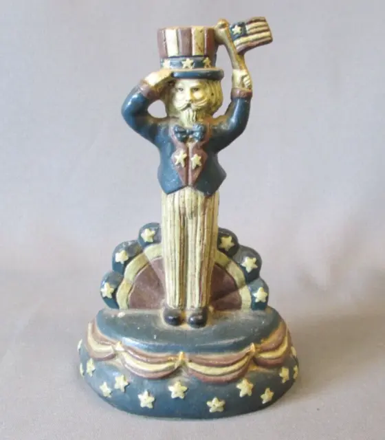 UNCLE SAM Fourth of July America CAST IRON DOOR STOP USA Patriotic Flag