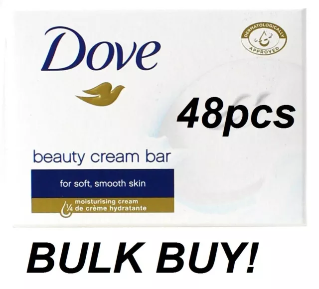 48 X Dove Soap Beauty Cream Bar 100G Moisturising Hand Face Wash Scrub Brand New