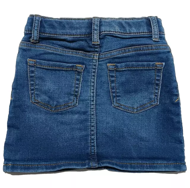 Cat & Jack Toddler Girls Size 5T Blue Denim Button-Front Ultimate Stretch Skirt 2