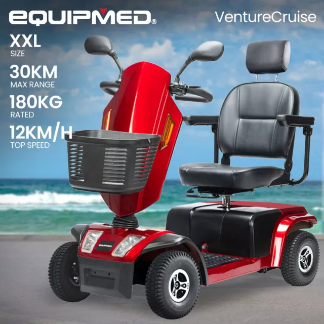 EQUIPMED Mobility Scooter XXL Size 30km Max Range 12km/h 180kg Rated Elderly