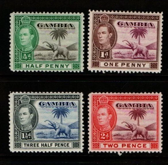 Gambia 1938 1946 King George VI short set to 2d SG150-51, 152c, 153a Mint