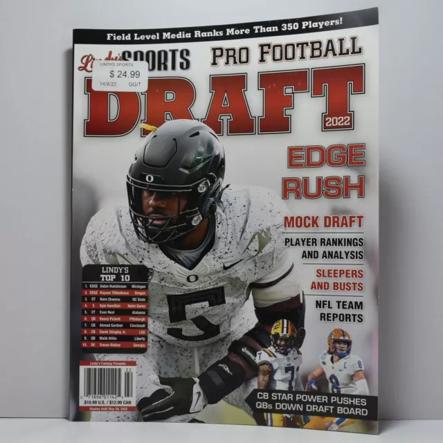 LINDY SPORTS PRO Football Magazine 2022 NFL Draft Guide 2022 Mock Draft  $18.95 - PicClick AU
